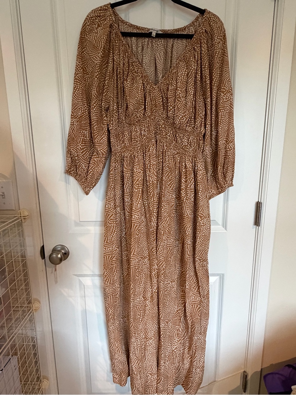 Madewell Tan Printed Maxi Dress